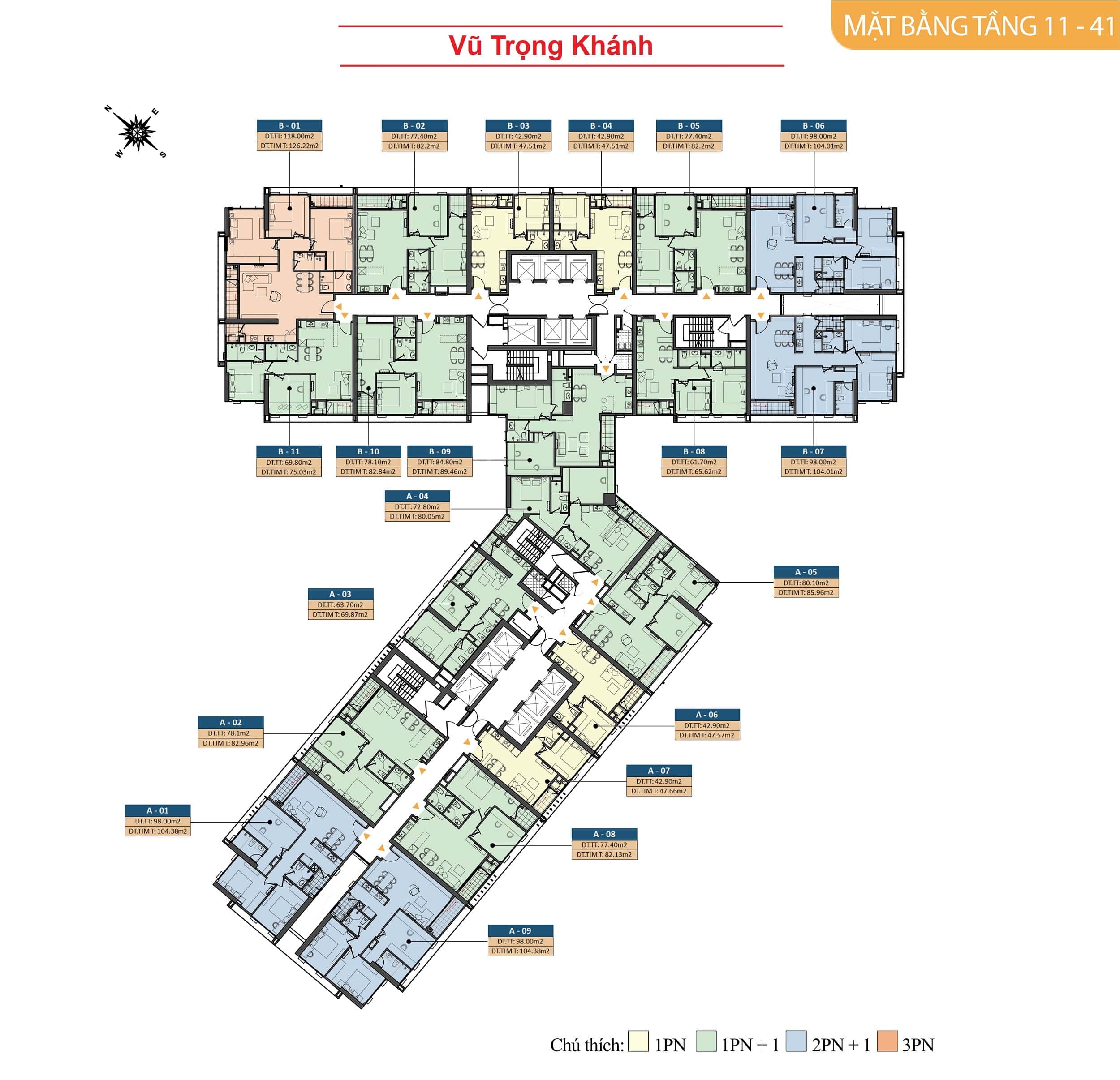 Mặt bằng tầng 11 - 41 tòa HH-01 chung cư Kepler Land Mỗ Lao Mặt bằng tầng 11 - 41 tòa HH-01 chung cư Kepler Land Mỗ Lao